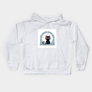 BLACK CAT MOON Kids Hoodie